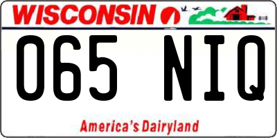 WI license plate 065NIQ