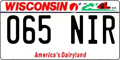 WI license plate 065NIR