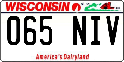 WI license plate 065NIV