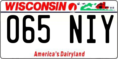 WI license plate 065NIY