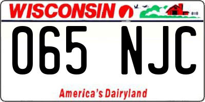 WI license plate 065NJC