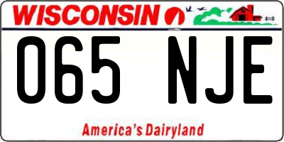 WI license plate 065NJE