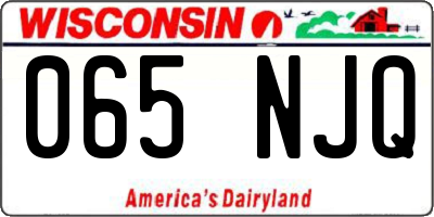 WI license plate 065NJQ