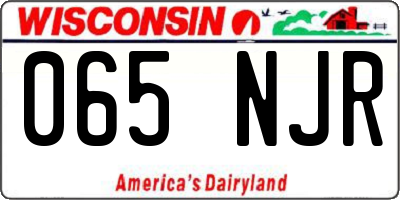 WI license plate 065NJR