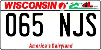 WI license plate 065NJS