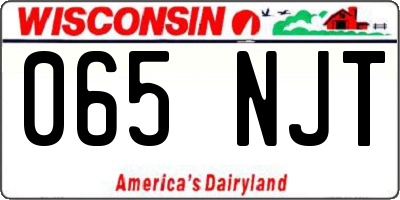 WI license plate 065NJT