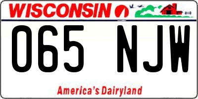 WI license plate 065NJW