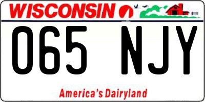 WI license plate 065NJY