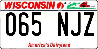 WI license plate 065NJZ