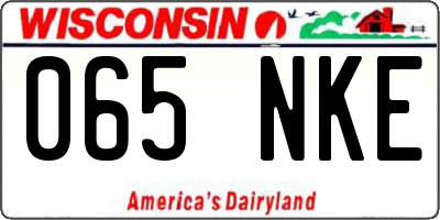 WI license plate 065NKE