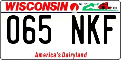 WI license plate 065NKF