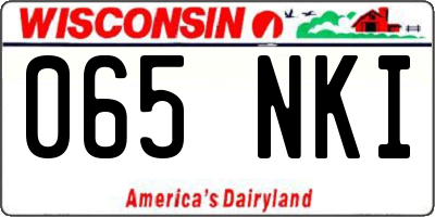 WI license plate 065NKI
