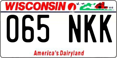 WI license plate 065NKK