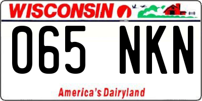 WI license plate 065NKN