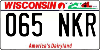 WI license plate 065NKR