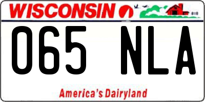 WI license plate 065NLA
