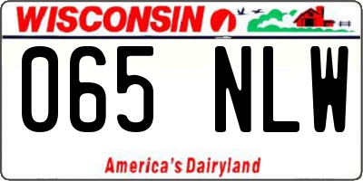 WI license plate 065NLW