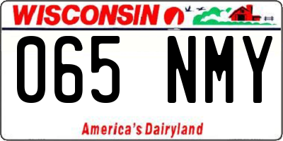 WI license plate 065NMY
