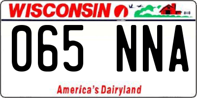 WI license plate 065NNA