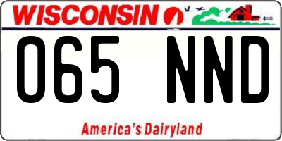 WI license plate 065NND