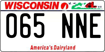 WI license plate 065NNE