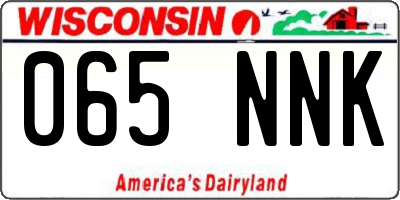WI license plate 065NNK