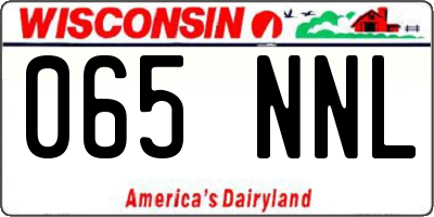 WI license plate 065NNL