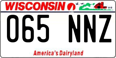 WI license plate 065NNZ