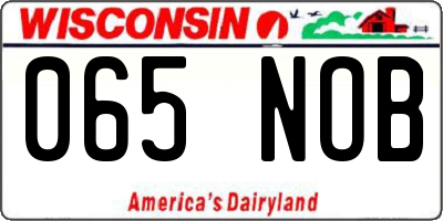WI license plate 065NOB