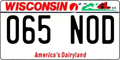 WI license plate 065NOD