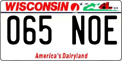WI license plate 065NOE