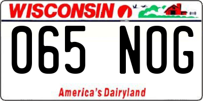 WI license plate 065NOG