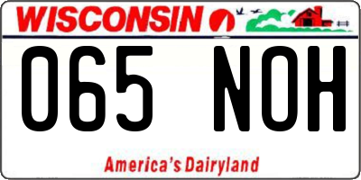 WI license plate 065NOH