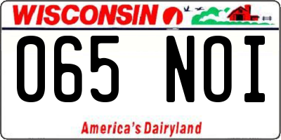 WI license plate 065NOI