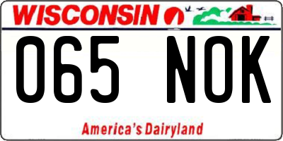 WI license plate 065NOK