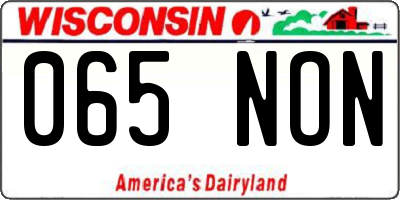 WI license plate 065NON