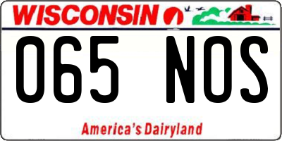 WI license plate 065NOS