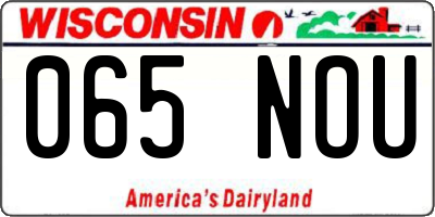 WI license plate 065NOU