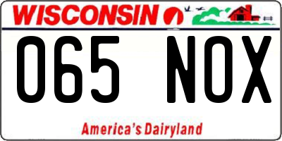 WI license plate 065NOX