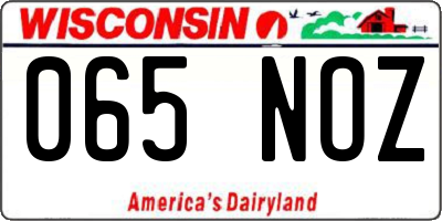 WI license plate 065NOZ