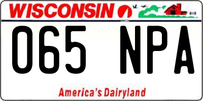 WI license plate 065NPA