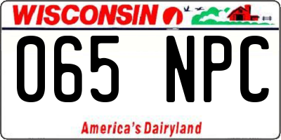 WI license plate 065NPC