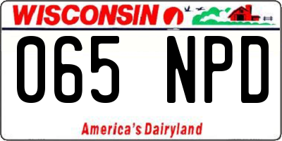 WI license plate 065NPD