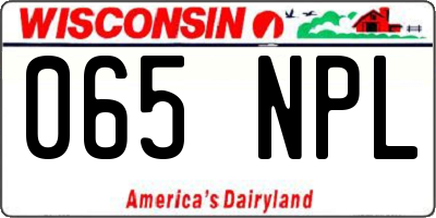 WI license plate 065NPL