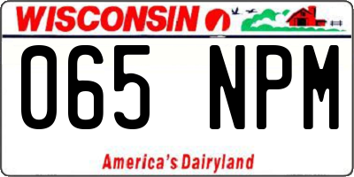WI license plate 065NPM