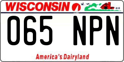 WI license plate 065NPN