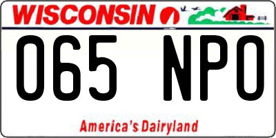 WI license plate 065NPO