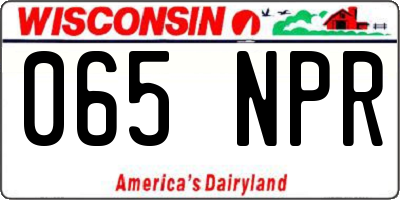 WI license plate 065NPR