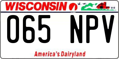 WI license plate 065NPV