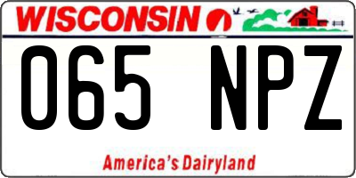 WI license plate 065NPZ